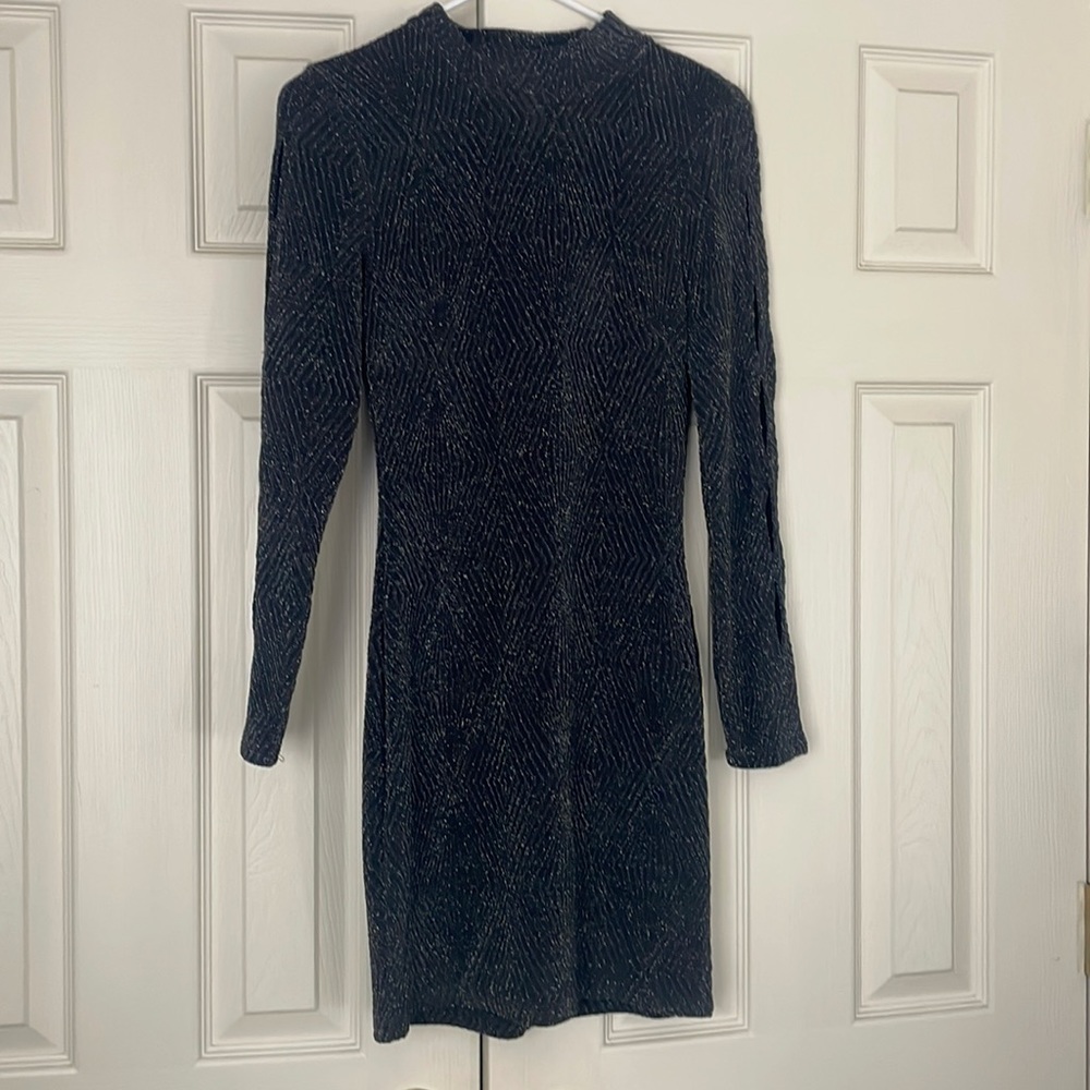 Sparkly Charcoal Gray Mini Dress